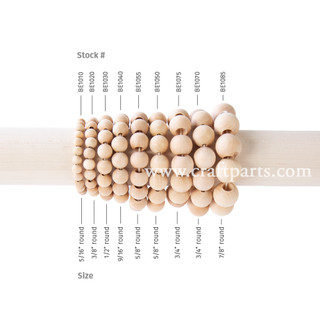 20MM (3/4″) Round Wood Beads, 5/32″ hole