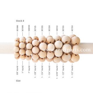 38MM (1-1/2″) Wooden Round Beads, 1/2″ hole